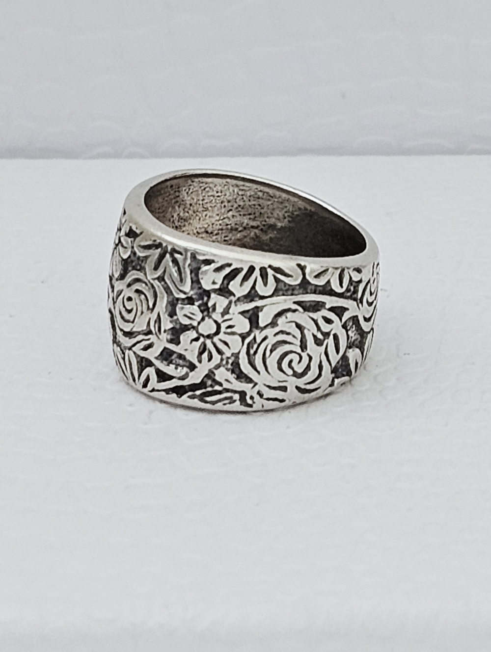 Silpada Rare Sterling Silver Etched Floral Garden Vintage Ring Size 7.25 R1583 - Picture 3 of 14
